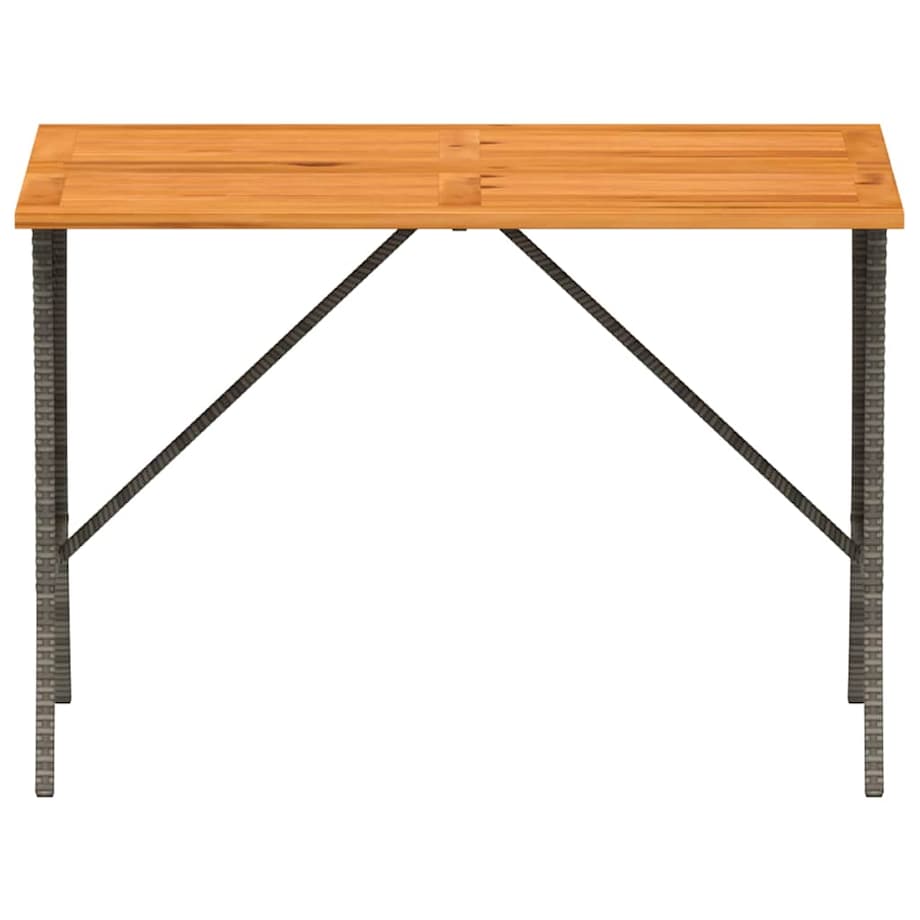 vidaXL Stół ogrodowy z blatem z drewna akacjowego szary 105x75x72 cm