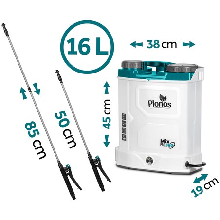 Opryskiwacz akumulatorowy Plonos PL-603 plecakowy elektryczny 16L 460300