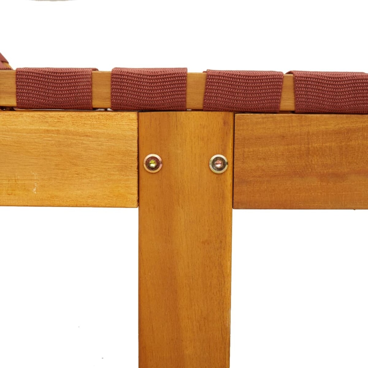 vidaXL Leżak ze stolikiem, czerwony, lite drewno akacjowe i tkanina