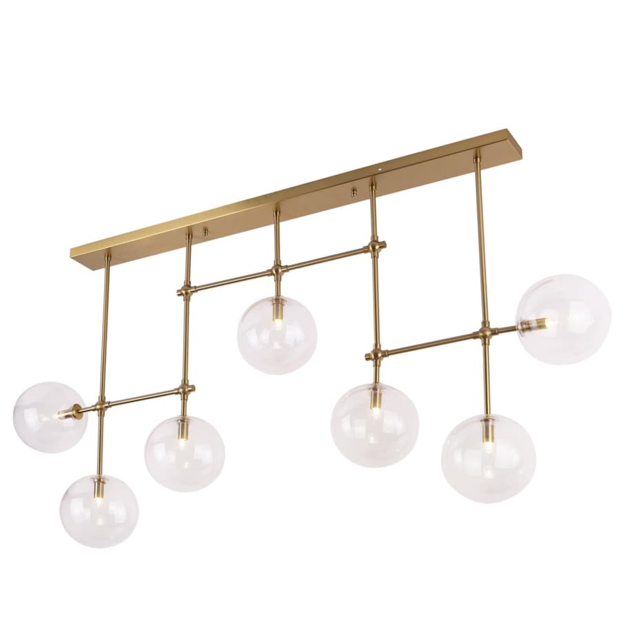 LAMPA wisząca LOLLIPOP P0295 Maxlight metalowa OPRAWA listwa szklane kule balls ZWIS na prętach mosiądz przezroczysty