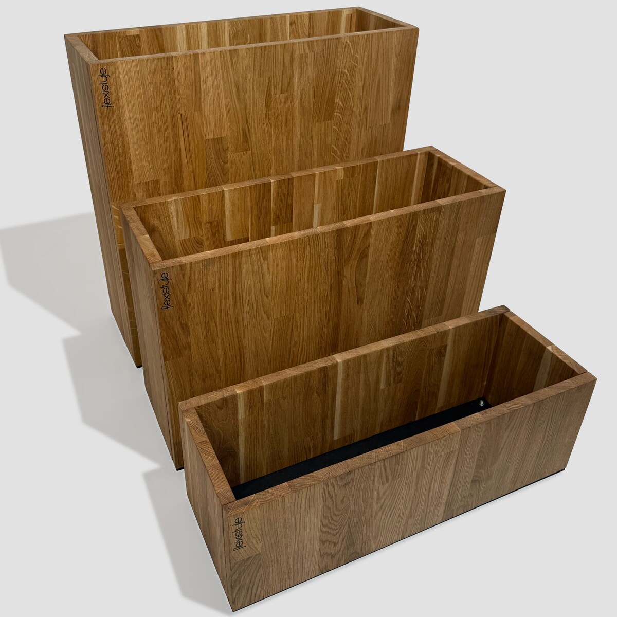 Donica drewniana dębowa na taras do salonu 60x60x20cm