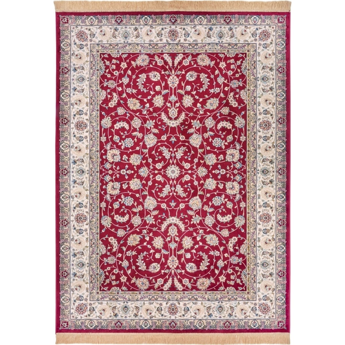 Dywan tradycyjny do salonu 135x195cm,klasyczny kremowo czerwony