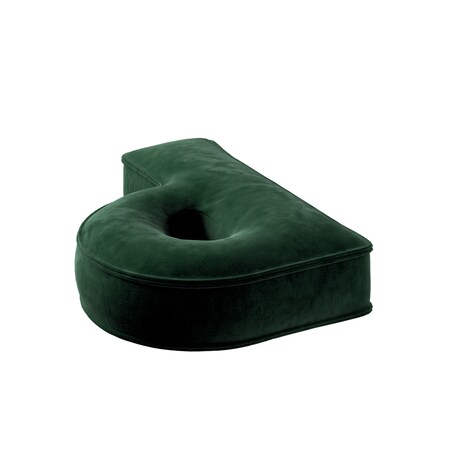 Poduszka literka P, butelkowa zieleń, 35x40cm, Posh Velvet