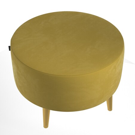 Podnóżek okrągły Velvet, oliwkowy zielony, Ø60 x 40 cm, Velvet