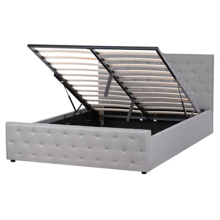 Łóżko z pojemnikiem AMIENS 160 x 200 cm Jasnoszary