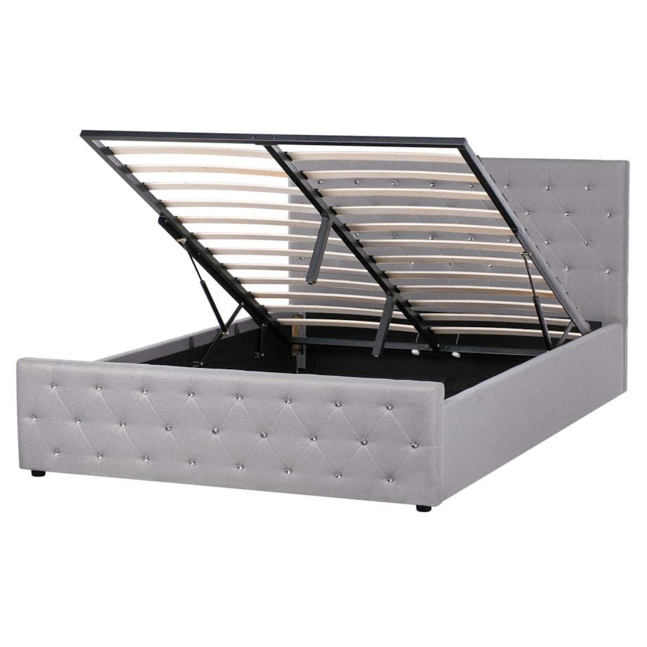 Łóżko z pojemnikiem AMIENS 160 x 200 cm Jasnoszary