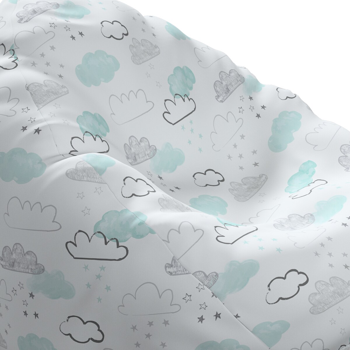 Worek do siedzenia Bowli, ecru-niebieski, Ø80 x 115 cm, Magic Collection