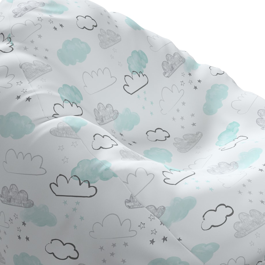 Worek do siedzenia Bowli, ecru-niebieski, Ø80 x 115 cm, Magic Collection