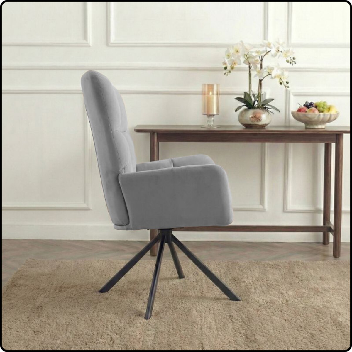 Krzesło tapicerowane obrotowe 180 do salonu jadalni nowoczesne welurowe