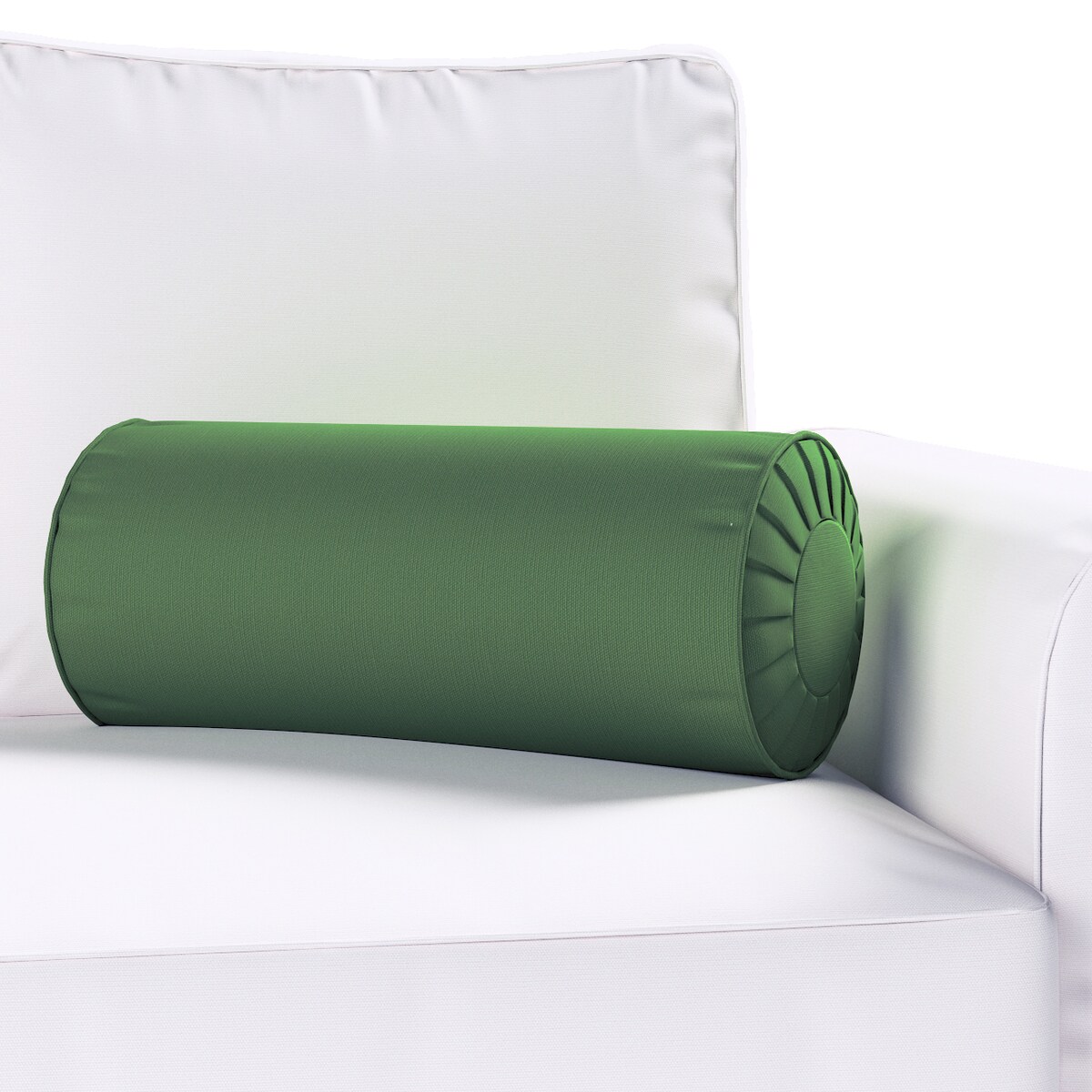 Poduszka wałek z zakładkami, forest green (zielony), Ø20 x 50 cm, Cotton Panama