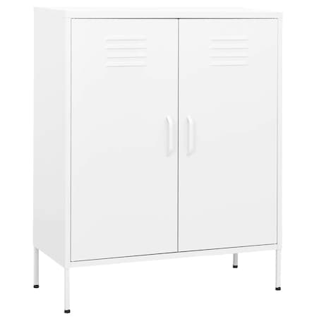 vidaXL Szafka, biała, 80x35x101,5 cm, stalowa