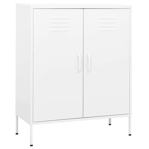 vidaXL Szafka, biała, 80x35x101,5 cm, stalowa