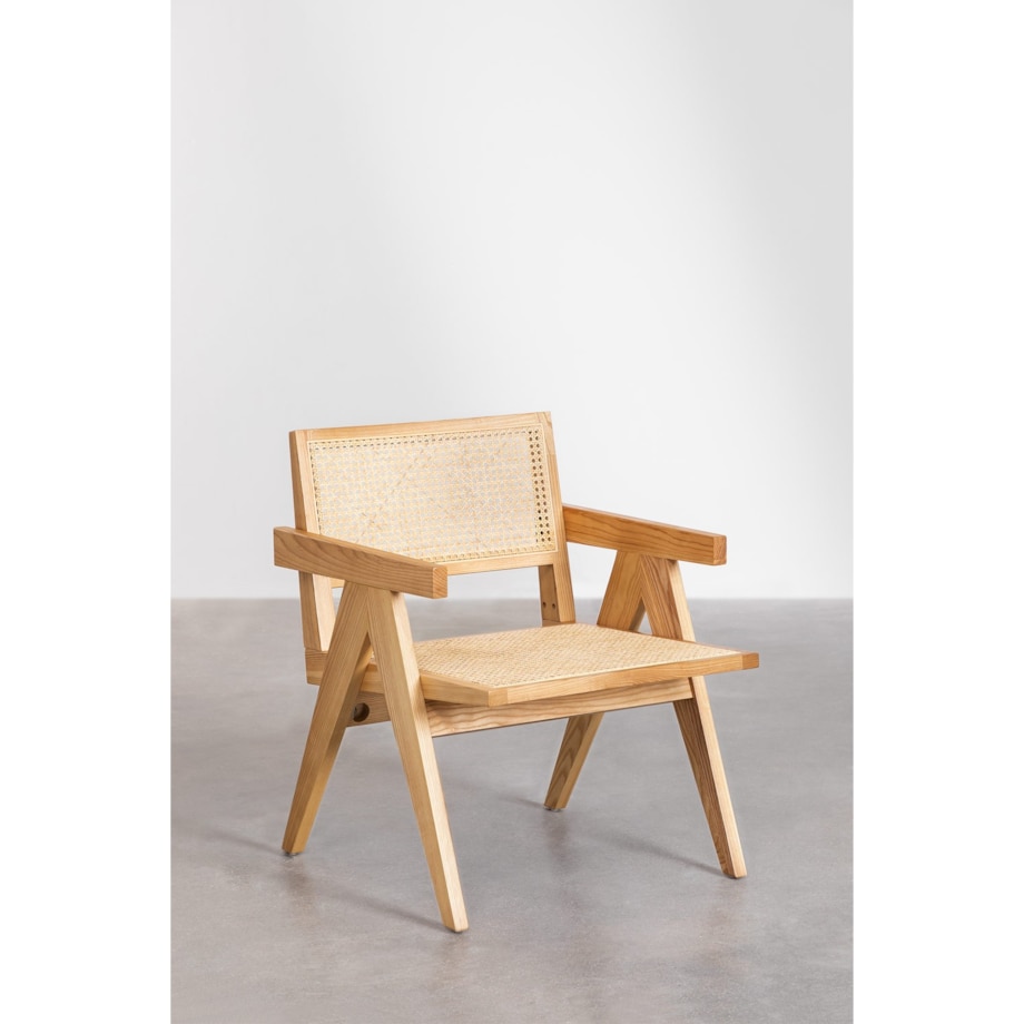 Fotel drewniany z plecionką wiedeńską Kiemer naturalny
