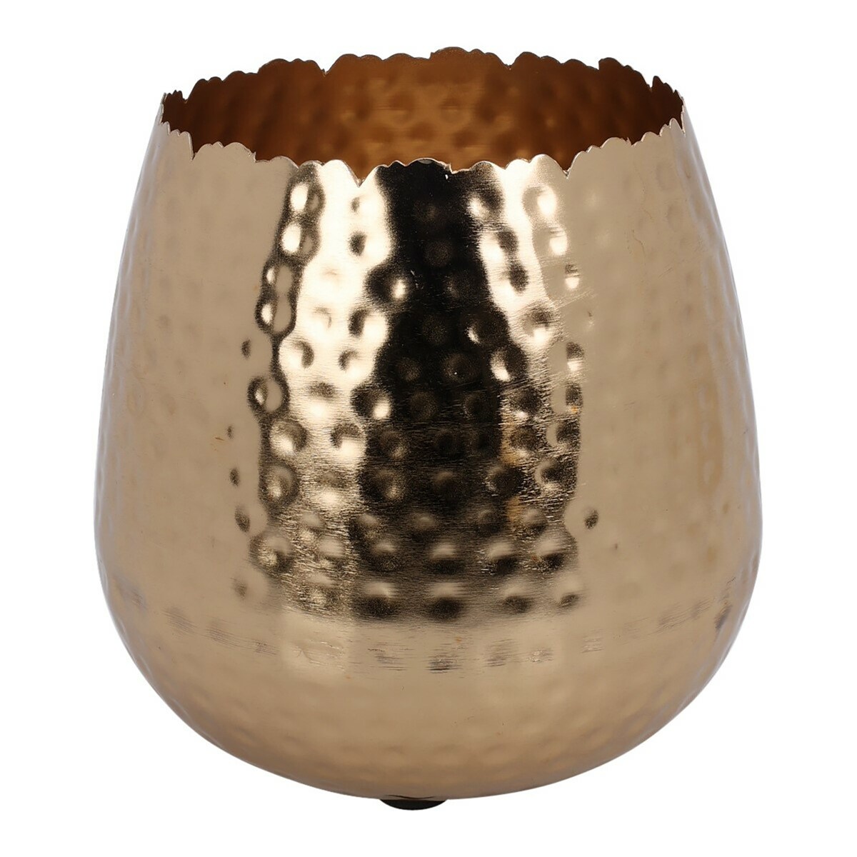 Wazon Metalowy Zdobiony Dekoracyjny Waza Ozdobna Na Kwiaty 18X18 Cm Złoty