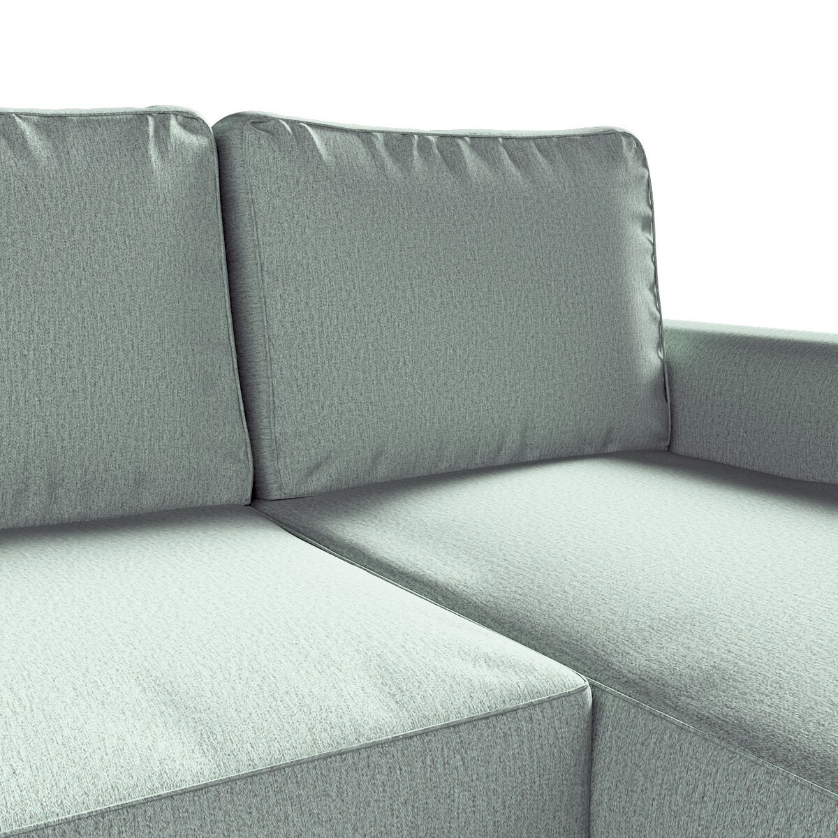 Pokrowiec na sofę Backabro rozkładaną z leżanką, beżowo-eukaliptusowy, 248 x 88/150 x 71 cm, Madrid