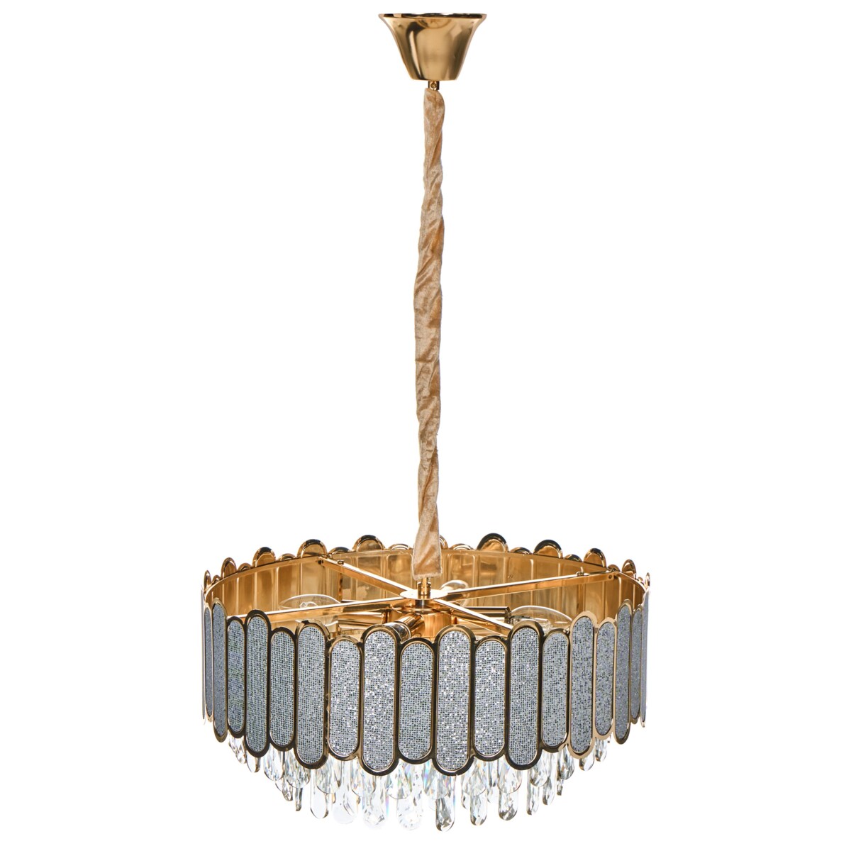 Żyrandol AGUARICO Szkło Mosiężny