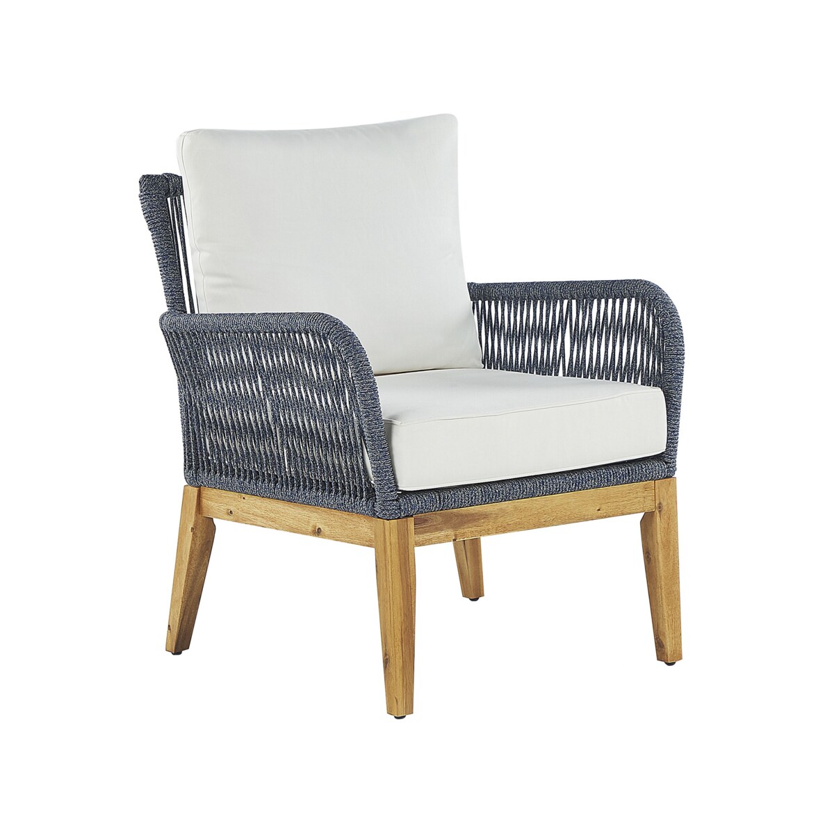 Zestaw ogrodowy drewniany 4-osobowy biało-niebieski MERANO II