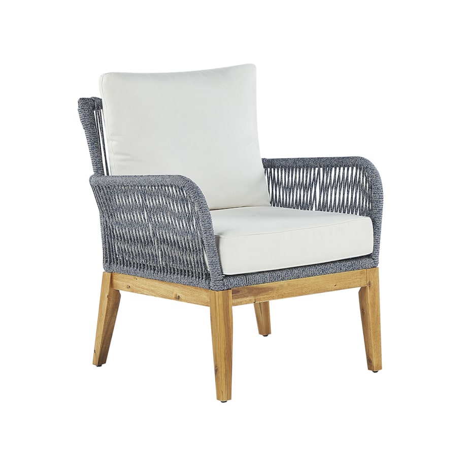 Zestaw ogrodowy drewniany 4-osobowy biało-niebieski MERANO II