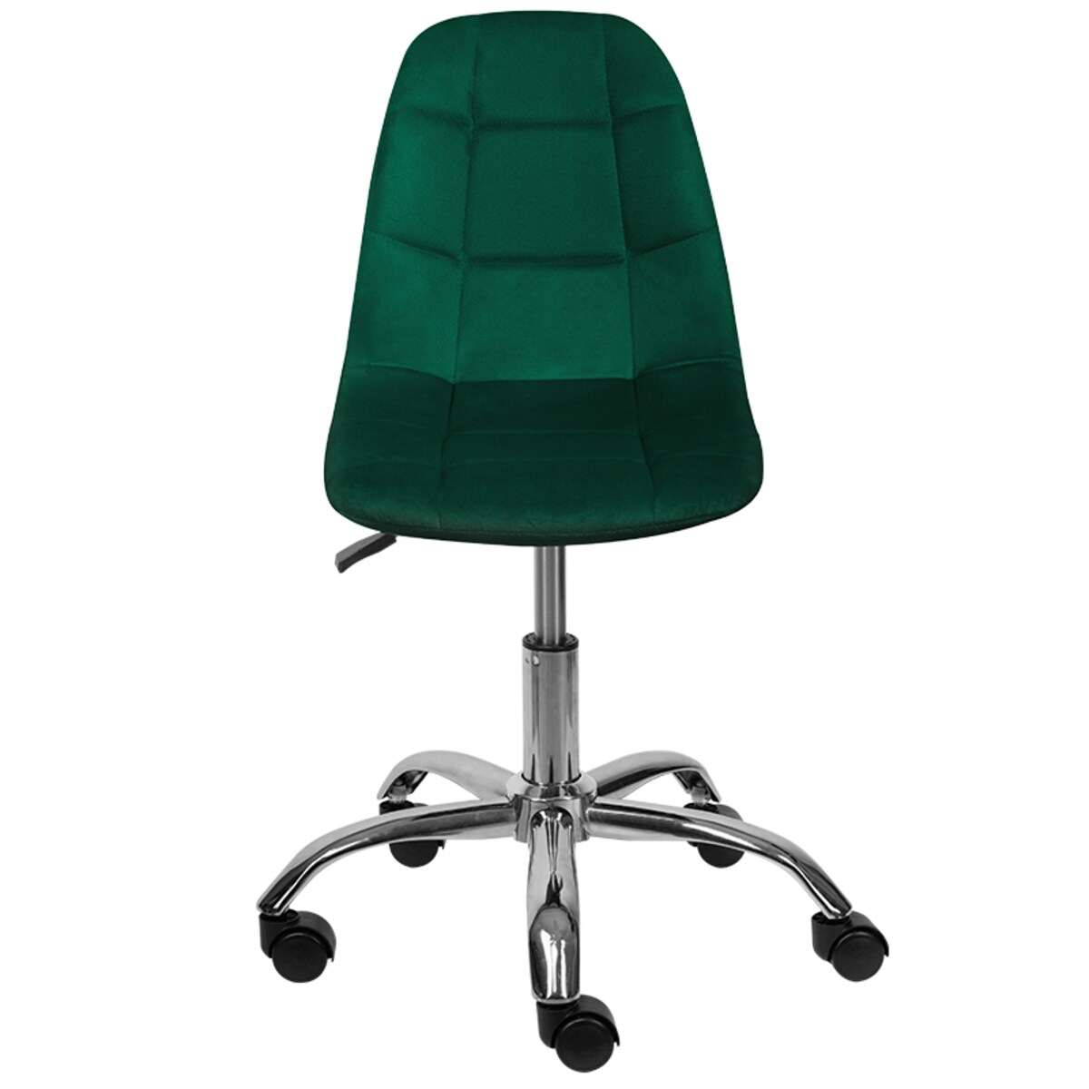 Krzesło biurowe obrotowe nowoczesne pikowane welurowe zielone
