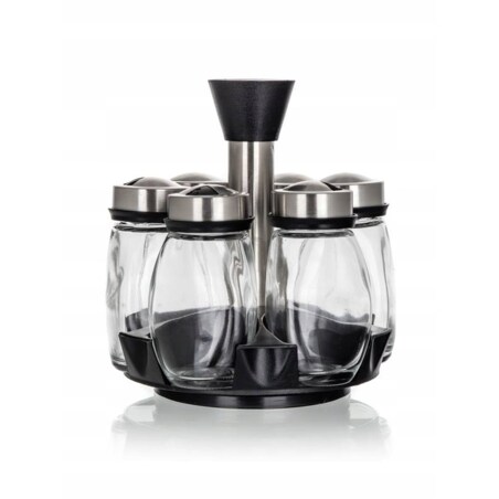 PRZYPRAWNIK pojemnik na przyprawy zestaw do kuchni stojak box 120 ml 6szt