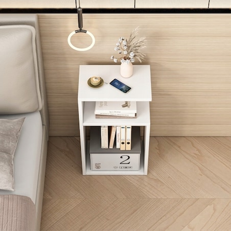 Szafka nocna stolik loft biała do sypialni salonu nowoczesna 50 cm