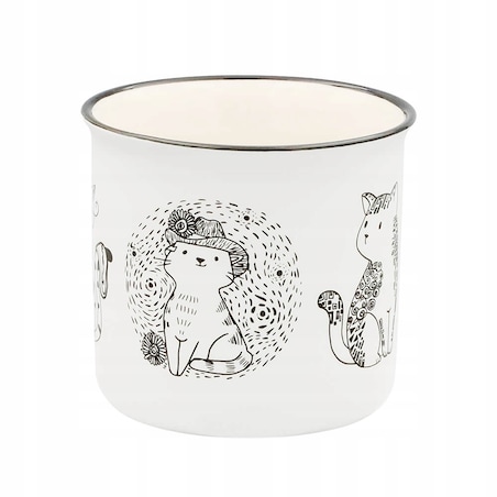 Kubek z uchwytem na kawę herbatę czekoladę z motywem kota CAT ARTIST 350ml - prezent dla koleżanki przyjaciółki żony babci mamy kobiety siostry niej