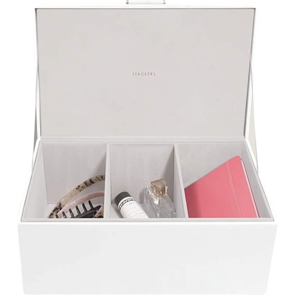 Pudełko do przechowywania Stackers Pebble 3 komorowe białe