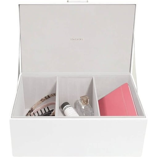 Pudełko do przechowywania Stackers Pebble 3 komorowe białe