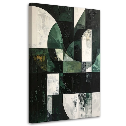 Obraz do salonu sypialni biura, Abstrakcja kształty geometryczne zielony