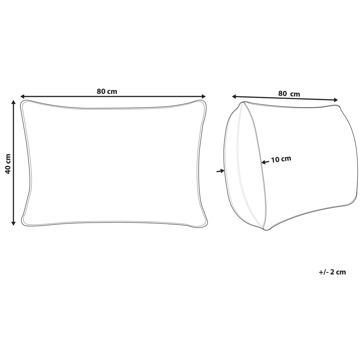 Poduszka trzykomorowa ETNA Wysoka Kacze pióra i puch 40 x 80 cm Biały