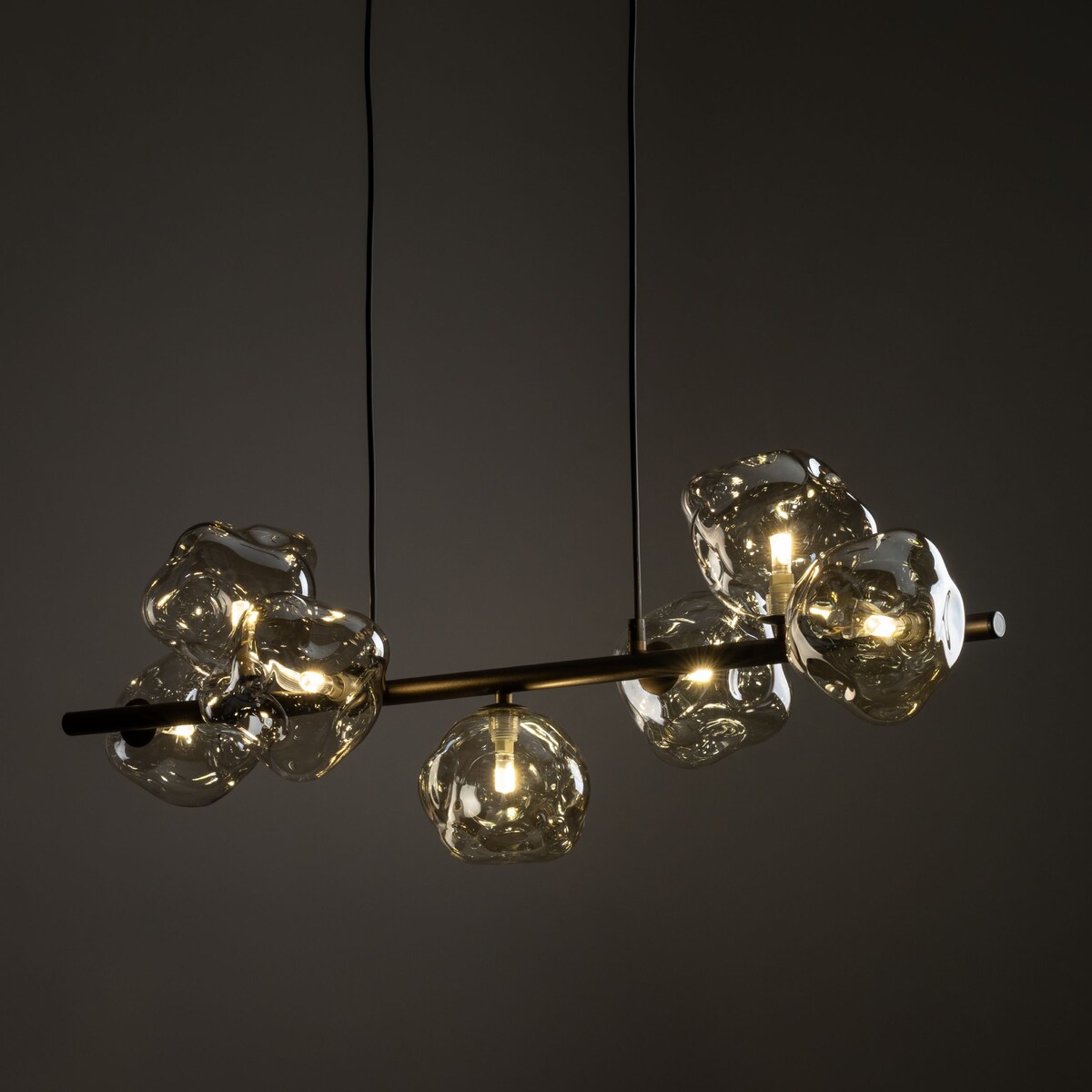 Lampa wisząca TK Lighting LAVA BROWN 11033, 7xG9, bursztynowe szkło, brąz, regulowana wysokość