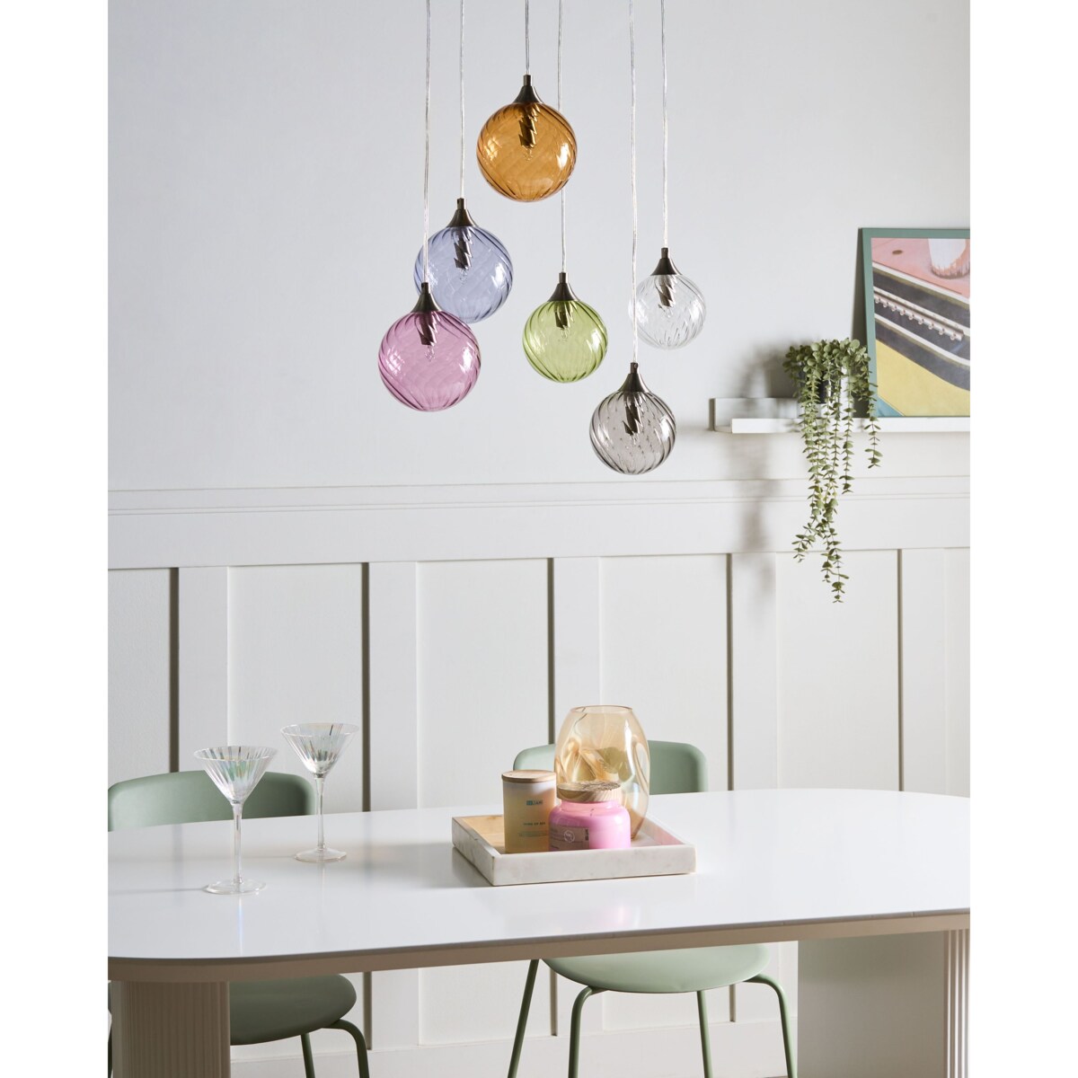 Lampa wisząca 6-punktowa TUDDI Szkło Kolorowy