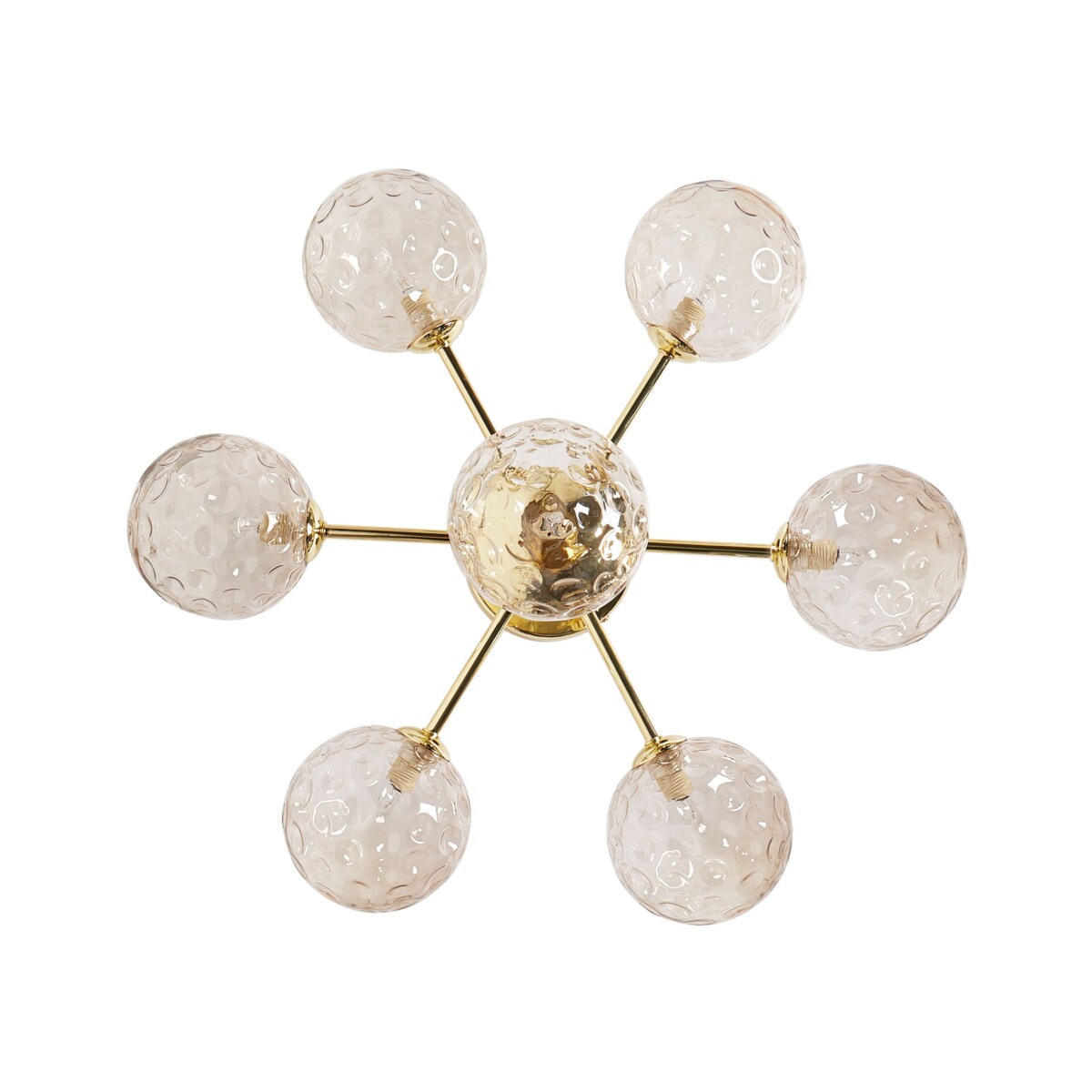 Lampa 7-punktowa szklana beżowa ANADYR