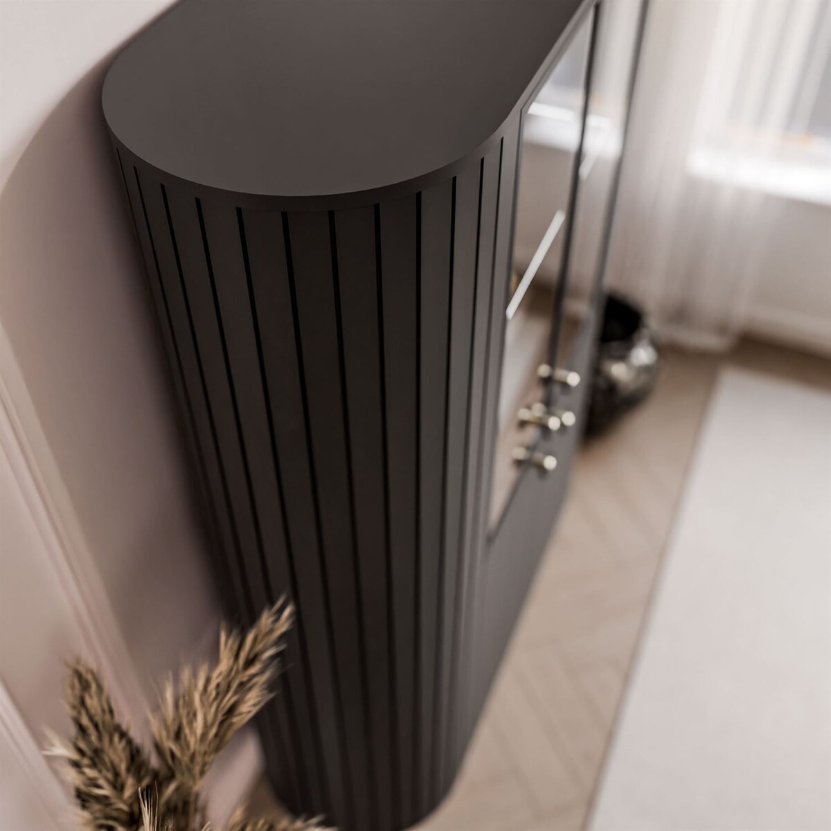 Witryna ELODIE z oświetleniem LED czarna