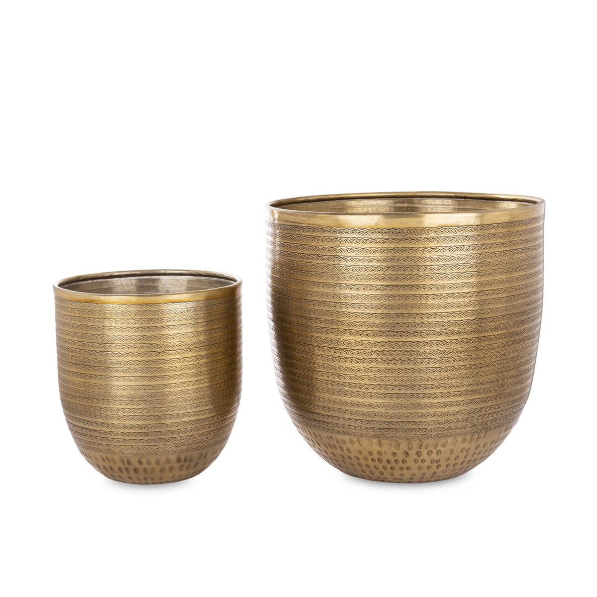 Osłonka 2 szt. metalowa, 21x45x31 cm postarzana, stare złoto