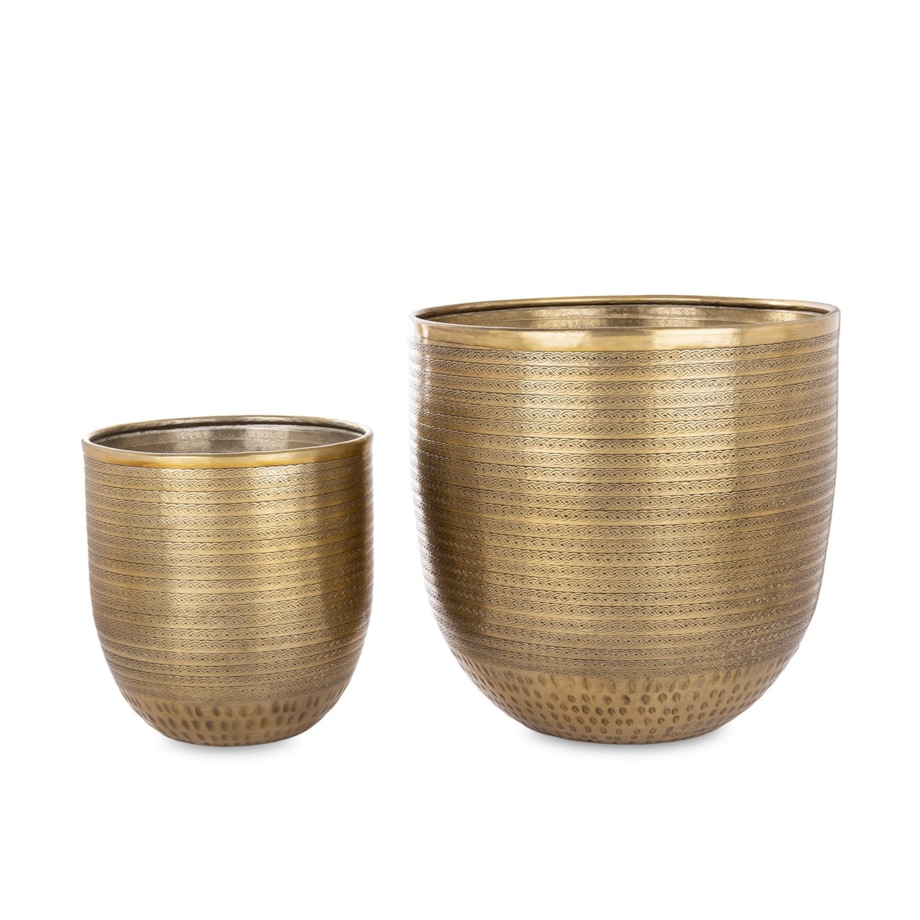 Osłonka 2 szt. metalowa, 21x45x31 cm postarzana, stare złoto