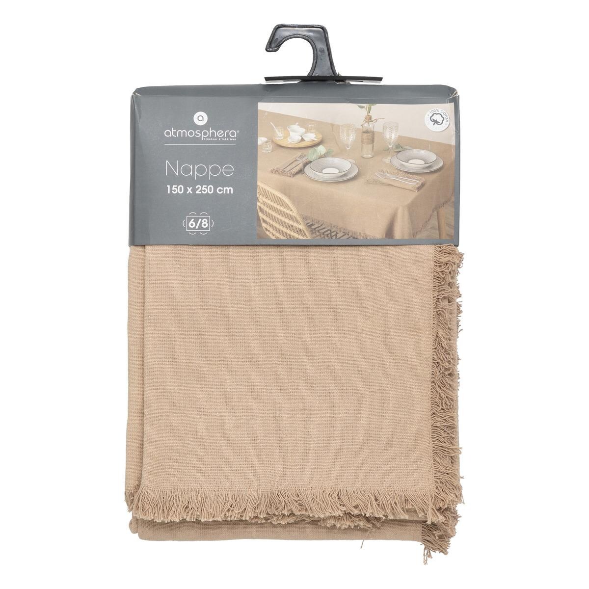 Obrus bawełniany z frędzlami MAHA, 150 x 250 cm