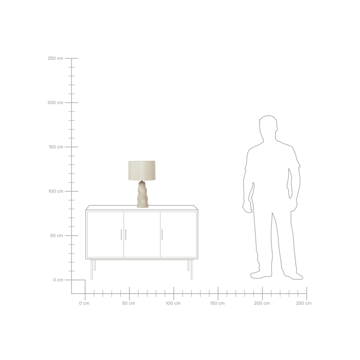 Lampa stołowa ceramiczna beżowa VILAR