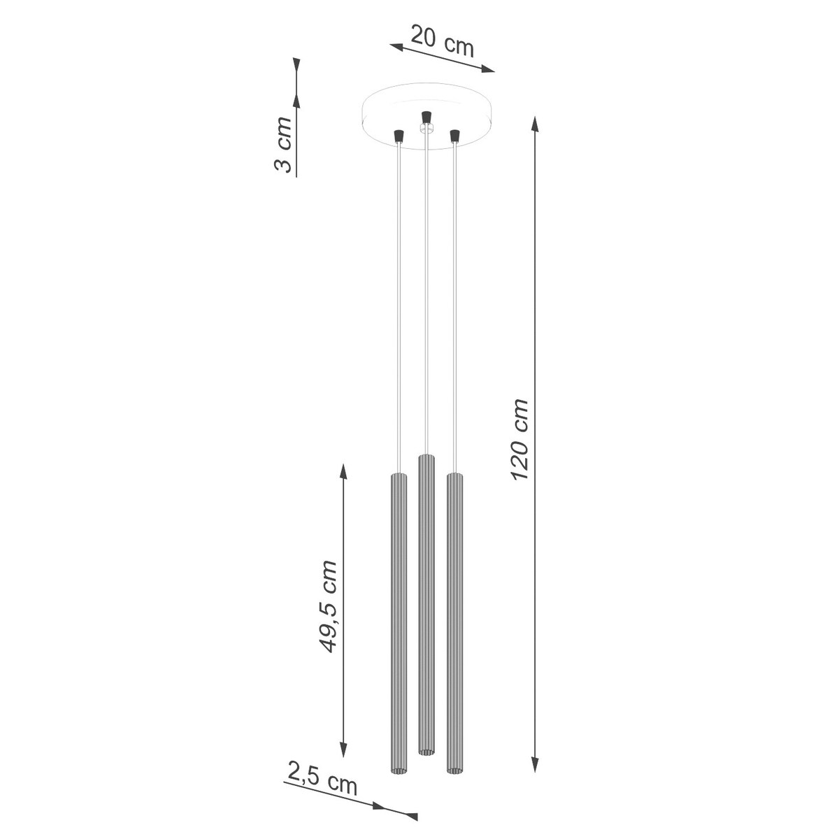 Lampa wisząca ARCHE 3P ultramaryna