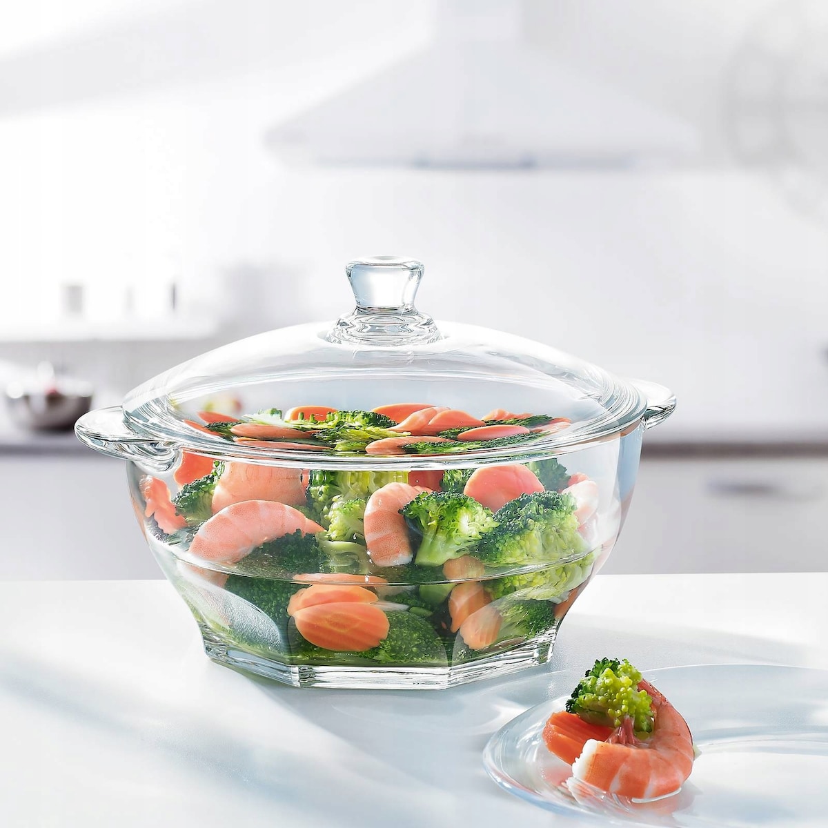 SZKLANA WAZA Z POKRYWKĄ NA ŻYWNOŚĆ LUMINARC 2,5 L