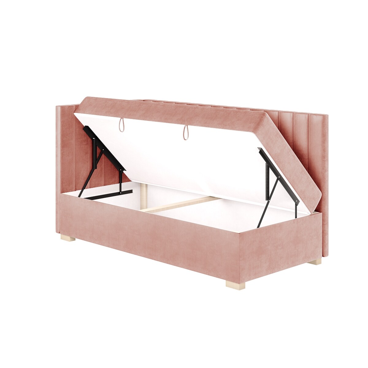 Mesonica Łóżko Snugi, linie różowe, 90x200, Lewostronne