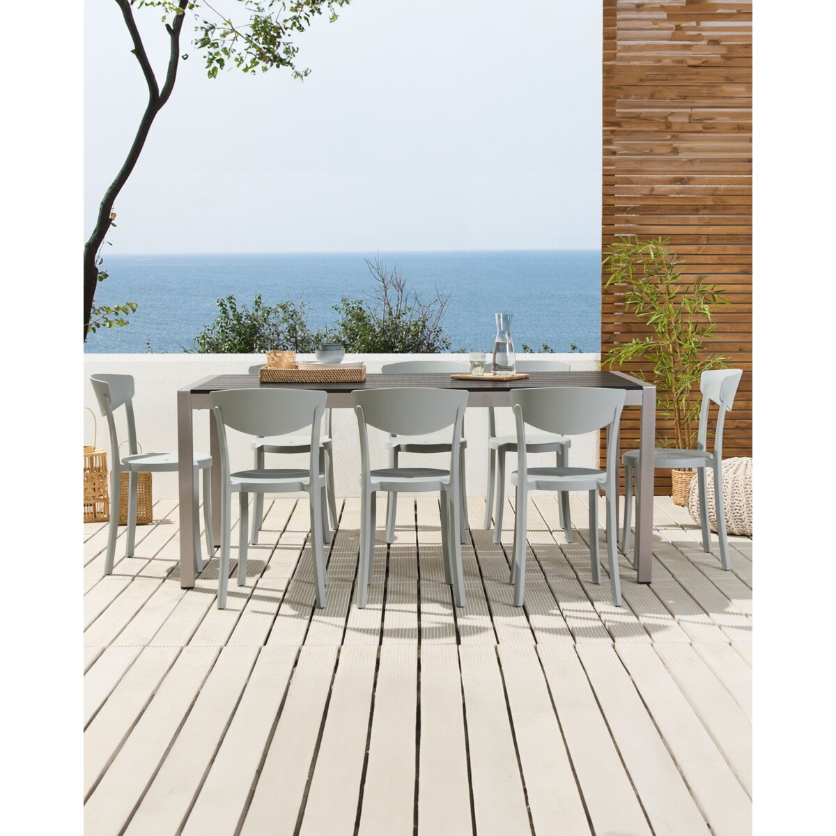 Zestaw 8 krzeseł do jadalni VIESTE Jasnoszary