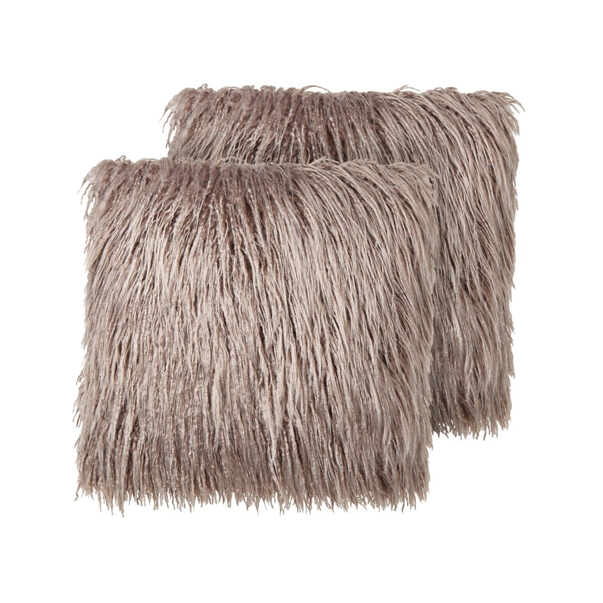 2 poduszki dekoracyjne włochacze 45 x 45 cm beżowe COROKIA