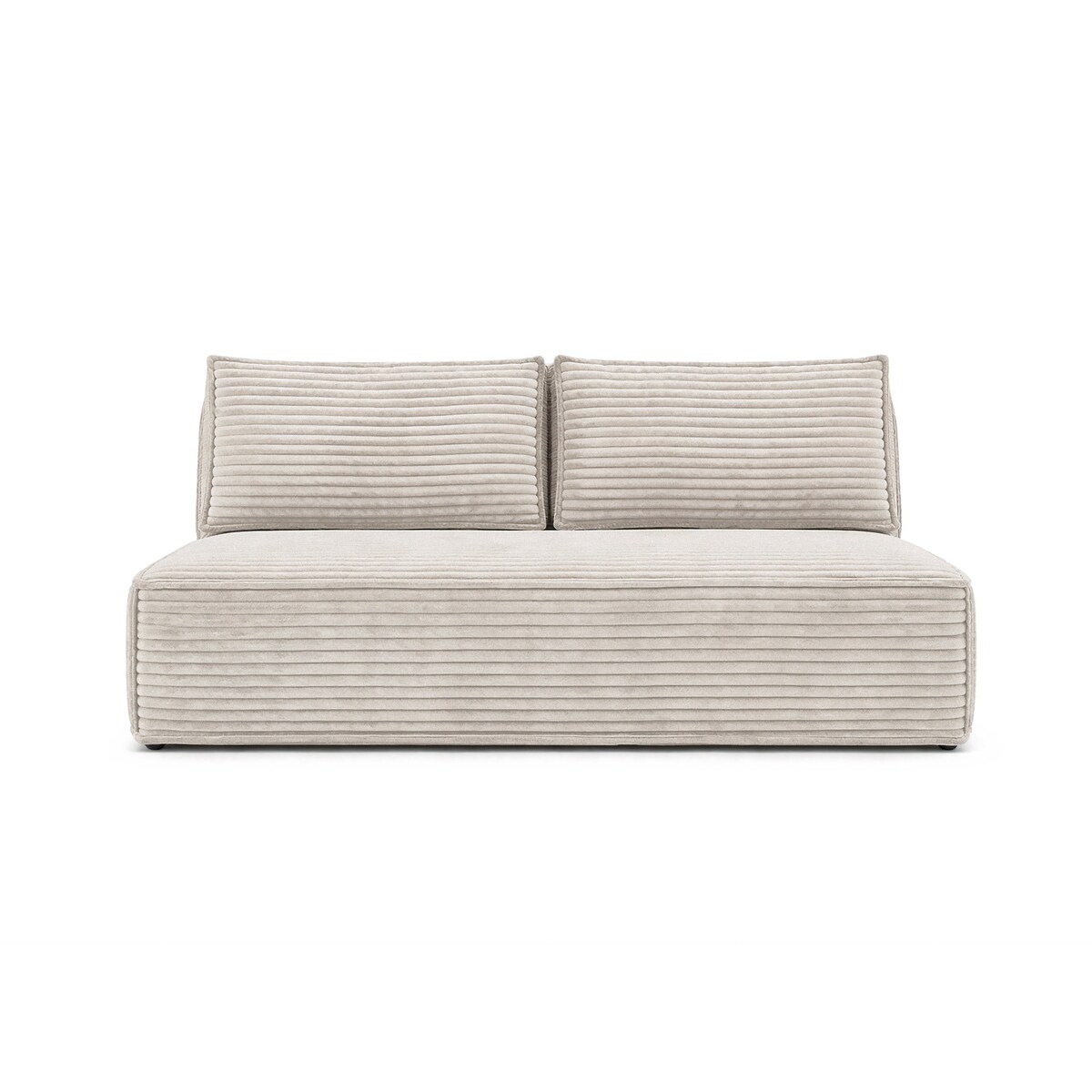 Kanapa Rozkładana z Funkcją Spania Sofa Dwuosobowa Do Salonu Beżowa MAVIA