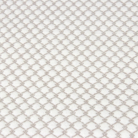 Narzuta na łóżko beżowa 200x220 - wzór siatka beż