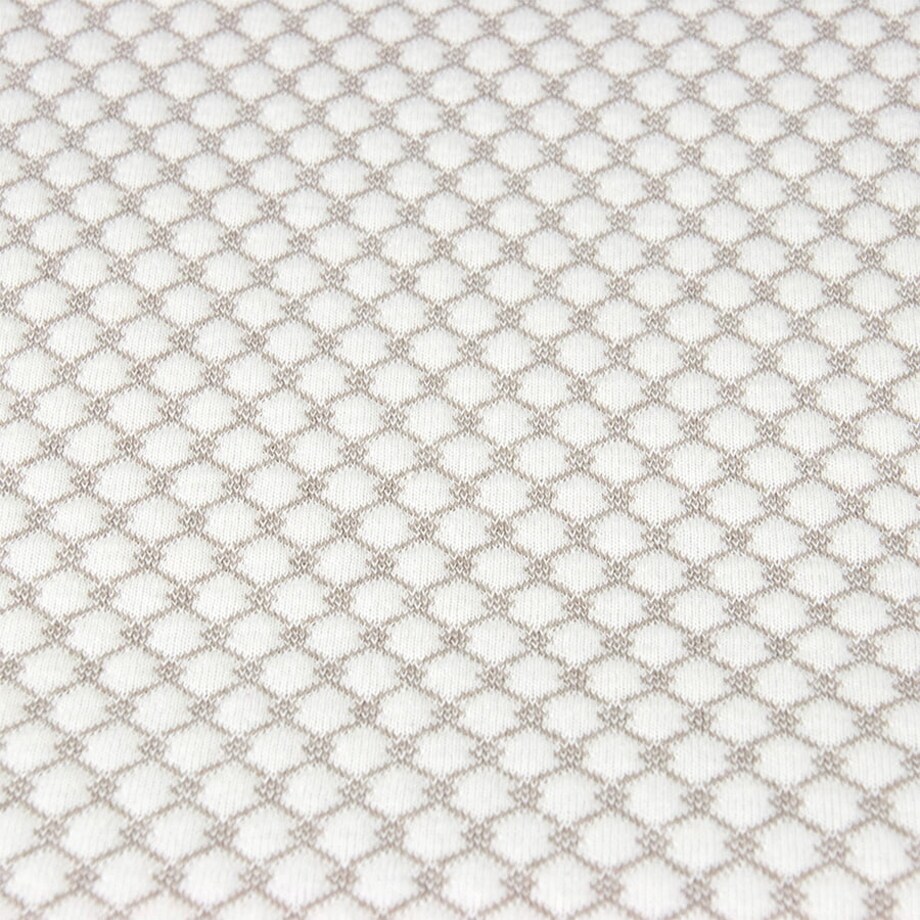Narzuta na łóżko beżowa 200x220 - wzór siatka beż