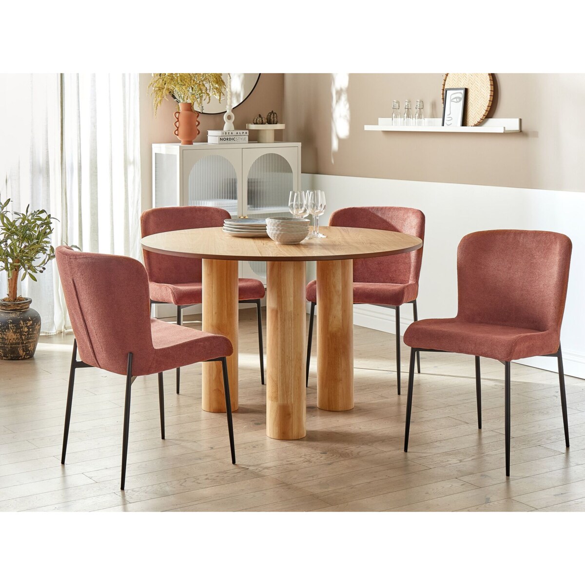 Zestaw 2 krzeseł do jadalni brązowy ADA