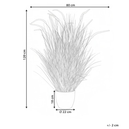 Sztuczna roślina BRISTLEGRASS 120 cm Pomarańczowy
