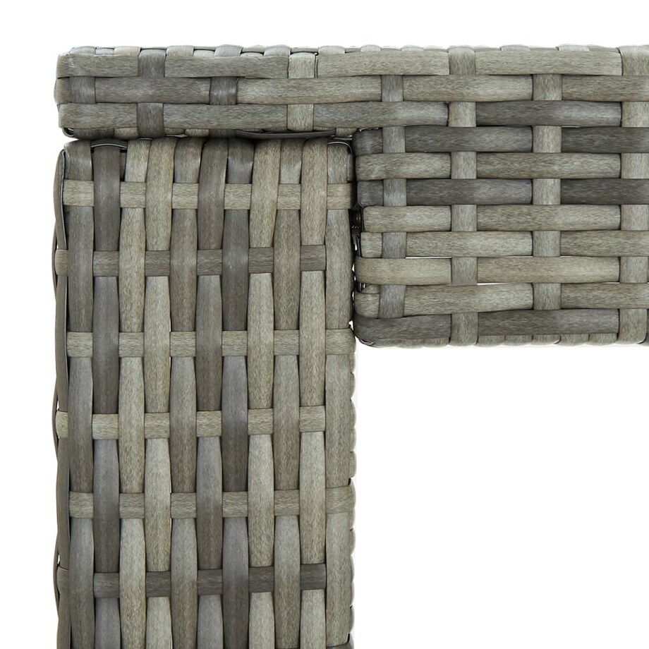 vidaXL Ogrodowy stolik barowy, szary, 60,5x60,5x110,5 cm, polirattan