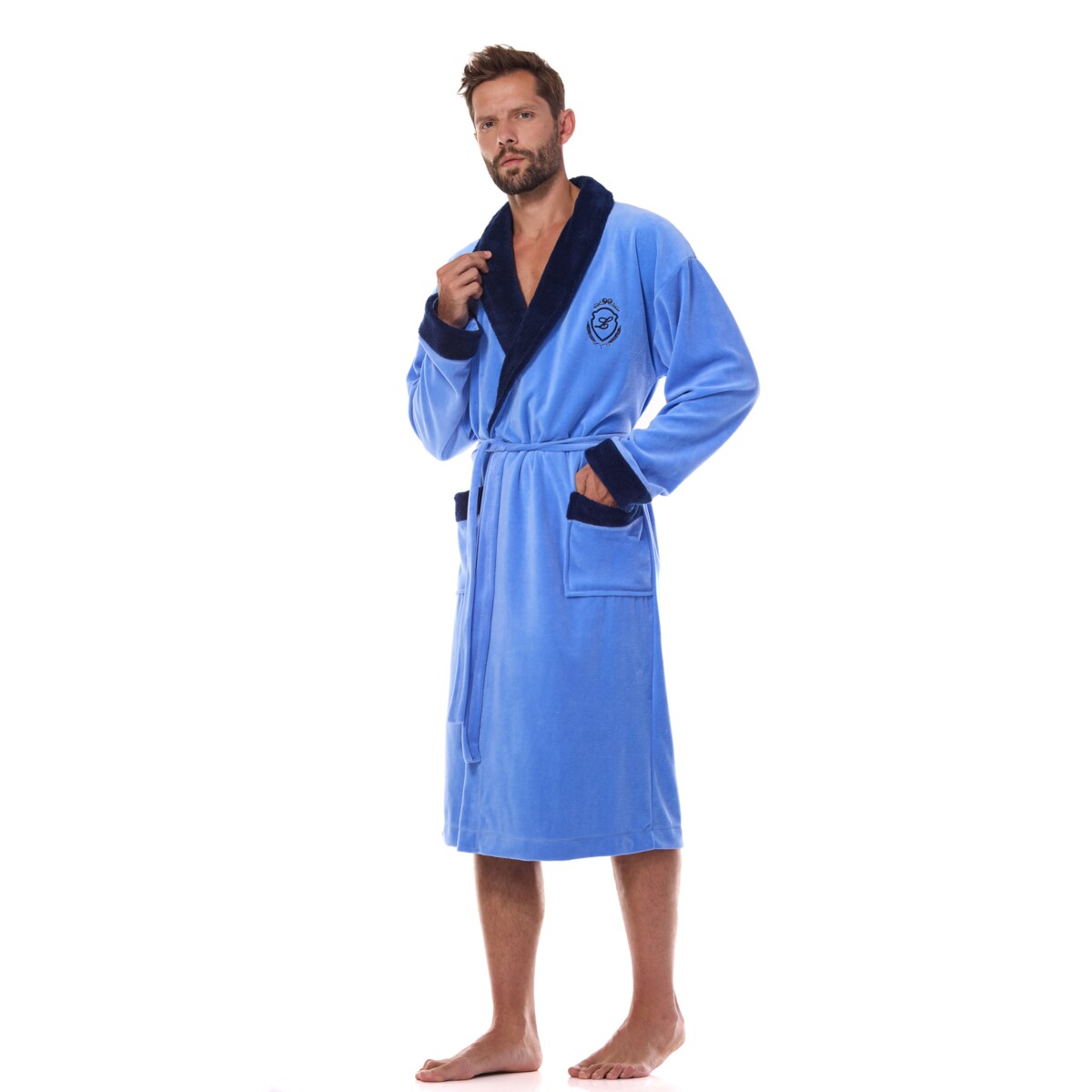 Szlafrok Diego Long 2458 Blue Blue, XXL